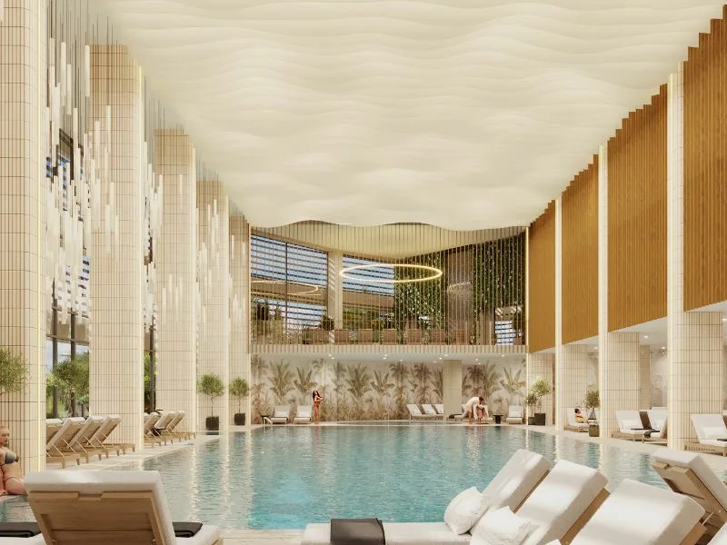 Крытый бассейн с всплывной подогреваемой чашей - Отель FЮNF Luxury Resort & Spa 5 Анапа (Фюнф)